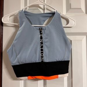 P.E Nation Expedition Sports Bra. Light Blue. Small